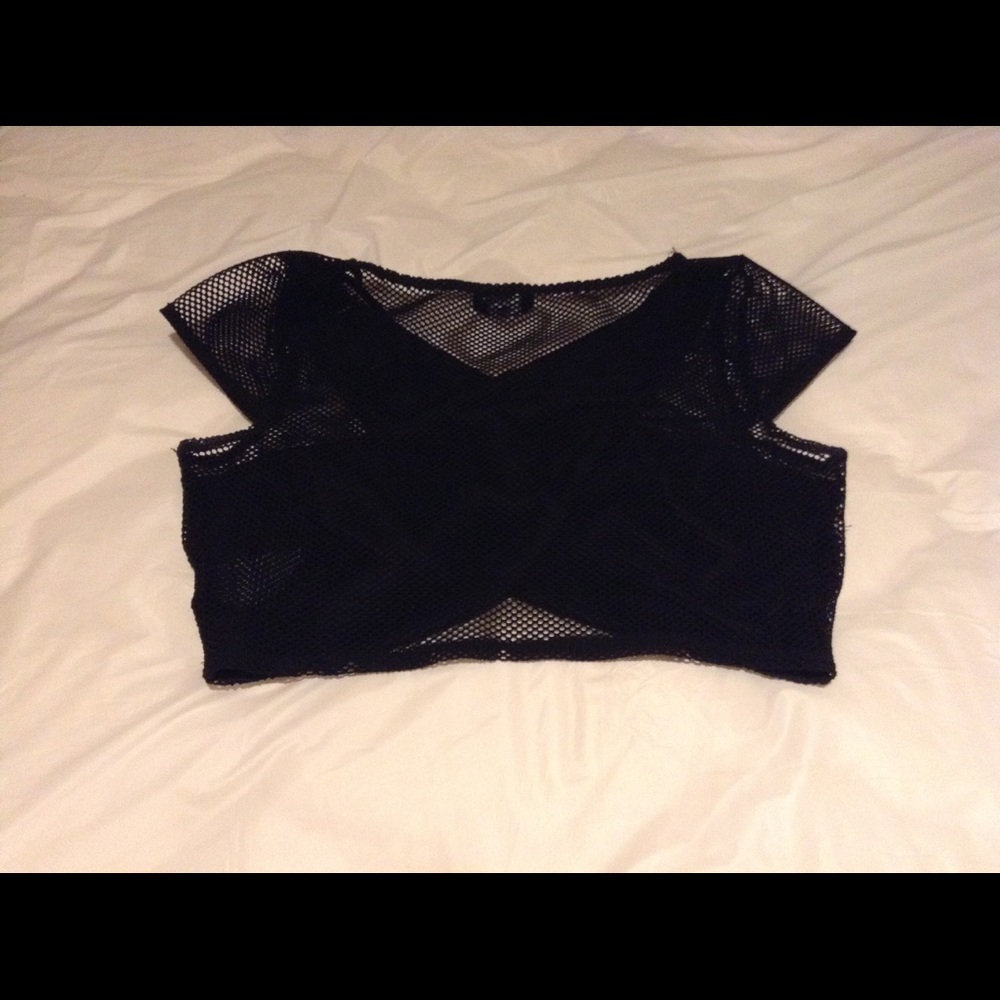 Bebe Net Crop Top